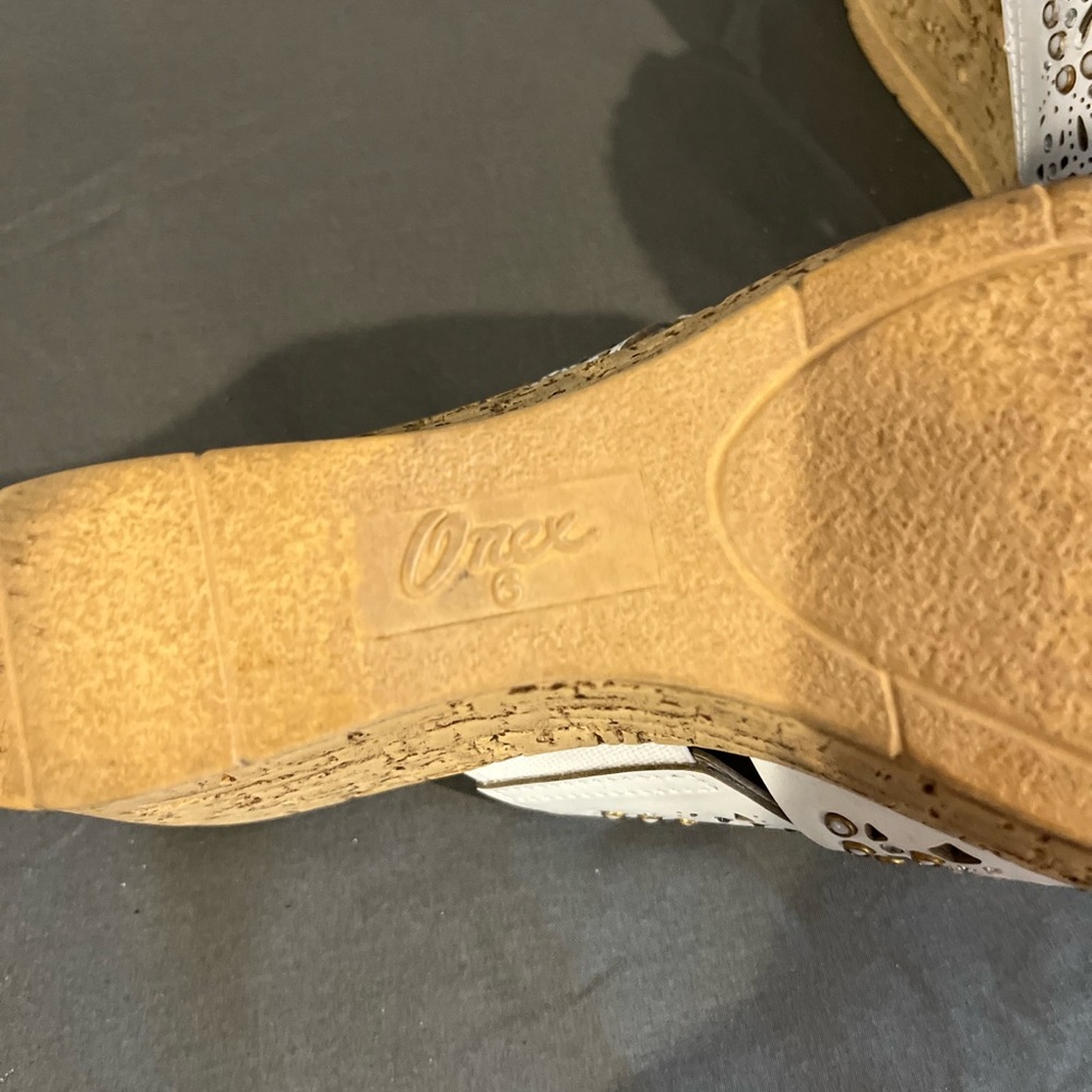 Onex Cream Lace Wedge Sandals - Picture 2 of 2
